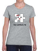 You Complete Me, Bow T-shirt -SmartPrintsInk Designs