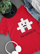 You Complete Me, Bow T-shirt -SmartPrintsInk Designs