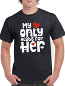 Heart Only Beats For Him T-shirt -SmartPrintsInk Designs