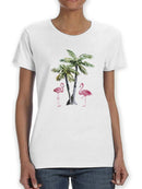 Flamingos And Palm Trees T-shirt -SmartPrintsInk Designs