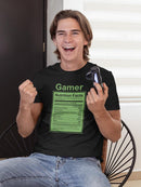 Gamer Nutrition Facts T-shirt -SmartPrintsInk Designs