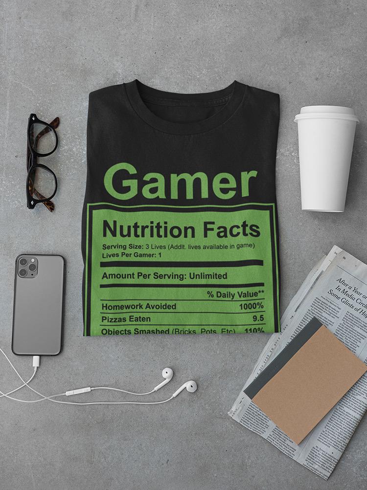 Gamer Nutrition Facts T-shirt -SmartPrintsInk Designs