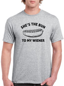 He's The Wiener To My Bun T-shirt -SmartPrintsInk Designs