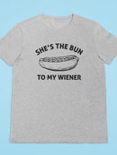 He's The Wiener To My Bun T-shirt -SmartPrintsInk Designs