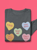 Hearts With Quotes Sweatshirt -SmartPrintsInk Designs
