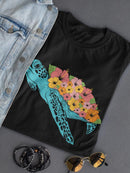 Floral Turtle T-shirt -SmartPrintsInk Designs