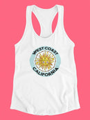 West Coast California Sun Racerback Tank -SmartPrintsInk Designs
