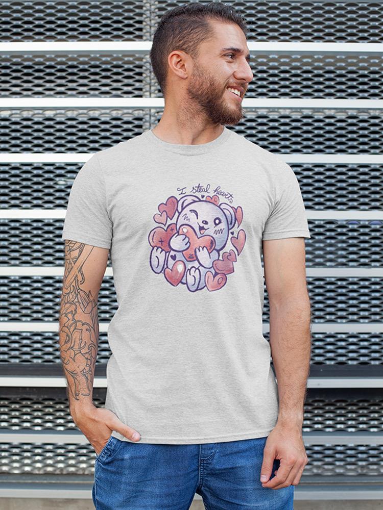 Teddy Bear Steals Hearts T-shirt -SmartPrintsInk Designs