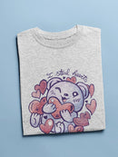 Teddy Bear Steals Hearts T-shirt -SmartPrintsInk Designs