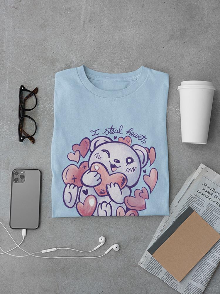 Teddy Bear Steals Hearts T-shirt -SmartPrintsInk Designs
