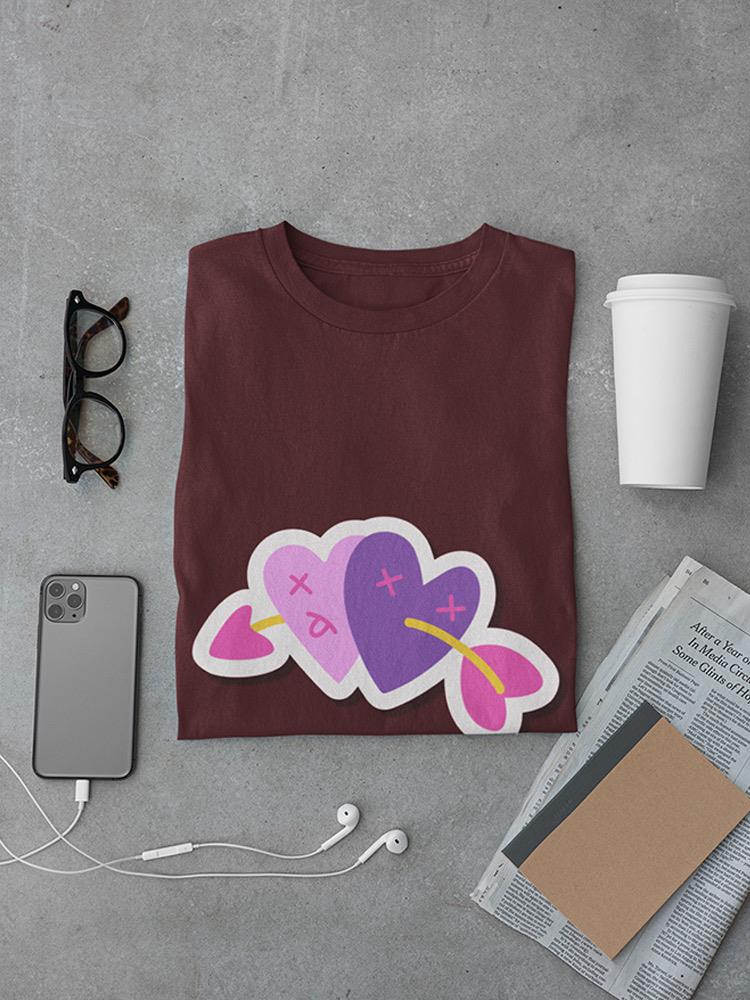 Arrow Through The Hearts T-shirt -SmartPrintsInk Designs