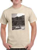 Vintage Car On The Road T-shirt -SmartPrintsInk Designs