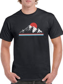 Mountains And Red Sun T-shirt -SmartPrintsInk Designs