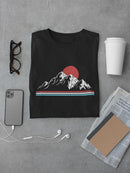 Mountains And Red Sun T-shirt -SmartPrintsInk Designs