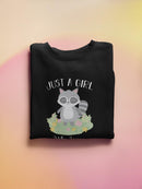 Just A Girl Who Loves Raccoons Sweatshirt -SmartPrintsInk Designs