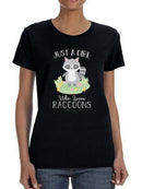 Just A Girl Who Loves Raccoons T-shirt -SmartPrintsInk Designs