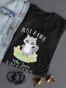 Just A Girl Who Loves Raccoons T-shirt -SmartPrintsInk Designs