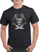 Pirate Skull With Two Swords T-shirt -SmartPrintsInk Designs