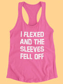 Flexed, The Sleeves Fell Off Racerback Tank -SmartPrintsInk Designs