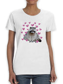 Raccoon Hearts T-shirt -SmartPrintsInk Designs