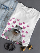 Raccoon Hearts T-shirt -SmartPrintsInk Designs