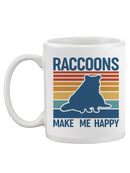 Racoons Make Me Happy Mug -SmartPrintsInk Designs
