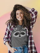 Raccoon Face T-shirt -SmartPrintsInk Designs