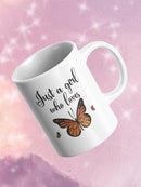 A Girl Who Loves Butterflies Mug -SmartPrintsInk Designs