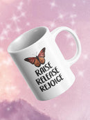 Raise, Release Rejoice Butterfly Mug -SmartPrintsInk Designs