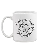 Love Quote Butterfly Mug -SmartPrintsInk Designs