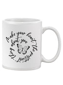 Love Quote Butterfly Mug -SmartPrintsInk Designs