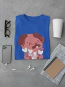Cute Dog With Hearts T-shirt -SmartPrintsInk Designs