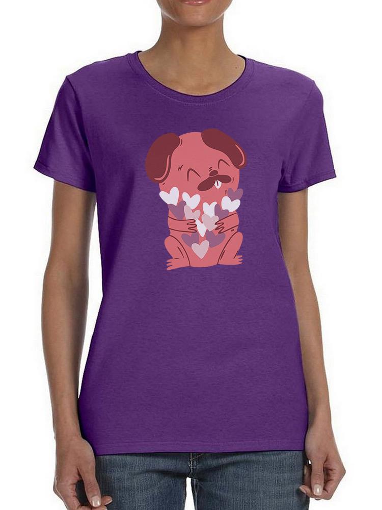 Cute Dog With Hearts T-shirt -SmartPrintsInk Designs