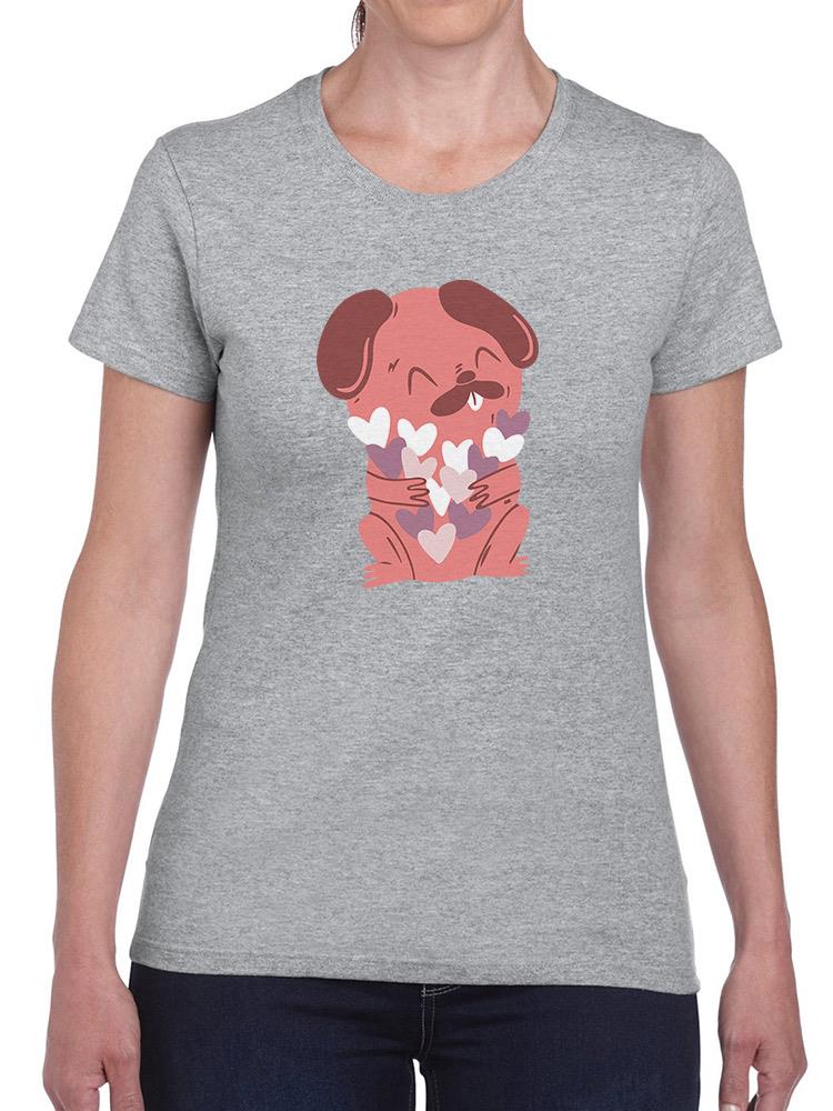 Cute Dog With Hearts T-shirt -SmartPrintsInk Designs