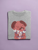 Cute Dog With Hearts T-shirt -SmartPrintsInk Designs
