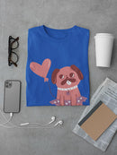 Sitting Lovely Pug T-shirt -SmartPrintsInk Designs