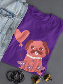 Sitting Lovely Pug T-shirt -SmartPrintsInk Designs
