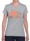 You Are Here, In My Heart T-shirt -SmartPrintsInk Designs