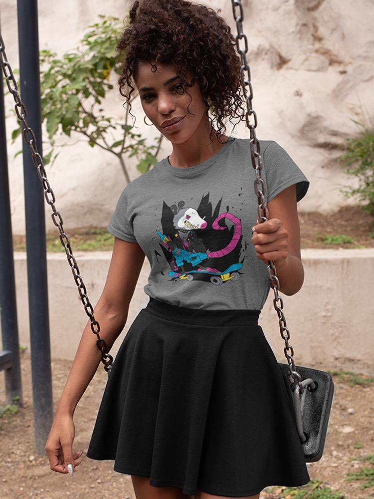 Skating Rat T-shirt -SmartPrintsInk Designs