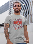 Happy Valentine's Day Hearts T-shirt -SmartPrintsInk Designs