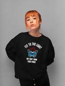 Fly To The Light, Butterfly Hoodie or Sweatshirt -SmartPrintsInk Designs
