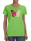 Flower Butterfly T-shirt -SmartPrintsInk Designs