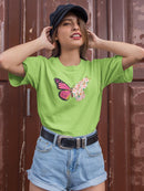 Flower Butterfly T-shirt -SmartPrintsInk Designs