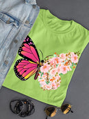 Flower Butterfly T-shirt -SmartPrintsInk Designs