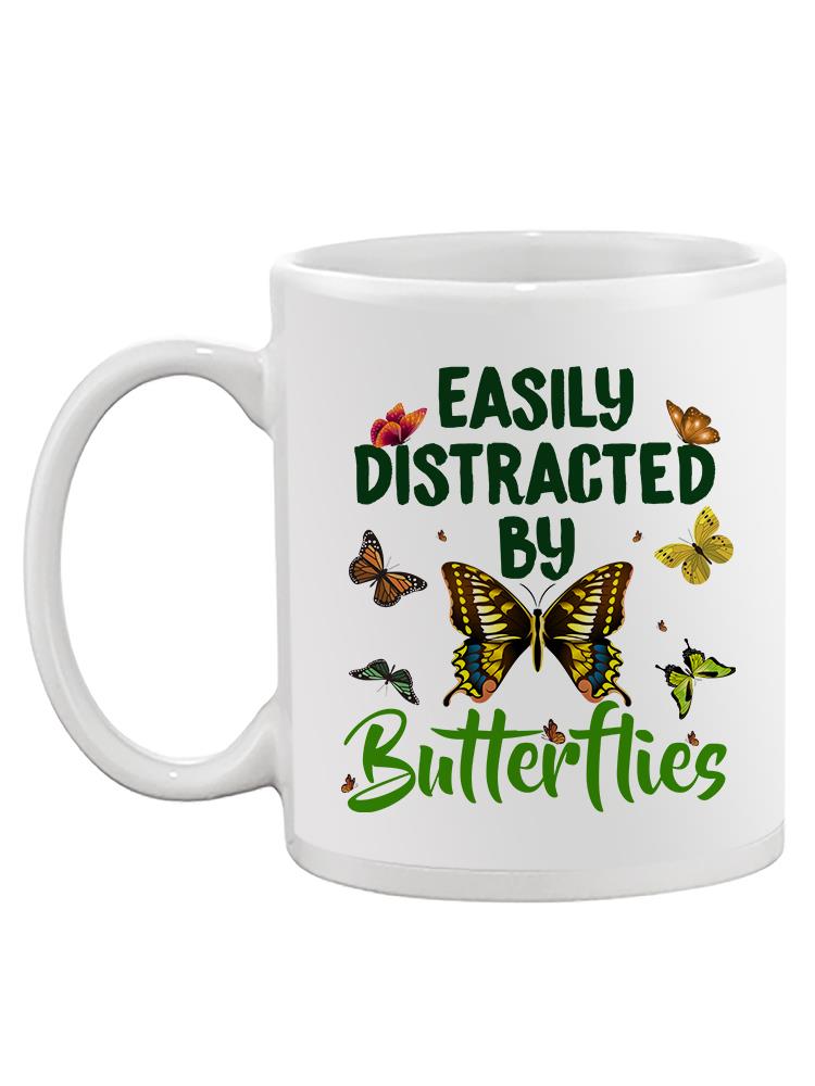 Easily Distracted By Butterflies Mug -SmartPrintsInk Designs