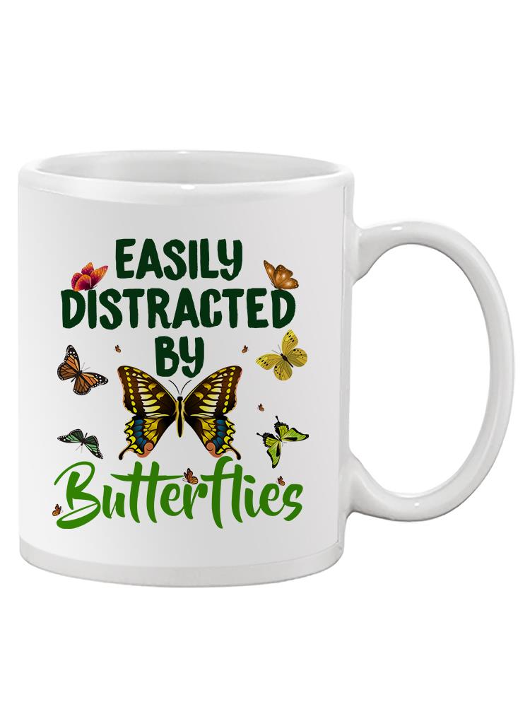 Easily Distracted By Butterflies Mug -SmartPrintsInk Designs