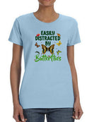 Easily Distracted By Butterflies T-shirt -SmartPrintsInk Designs