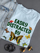 Easily Distracted By Butterflies T-shirt -SmartPrintsInk Designs
