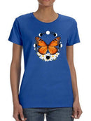 Butterfly And Moons T-shirt -SmartPrintsInk Designs