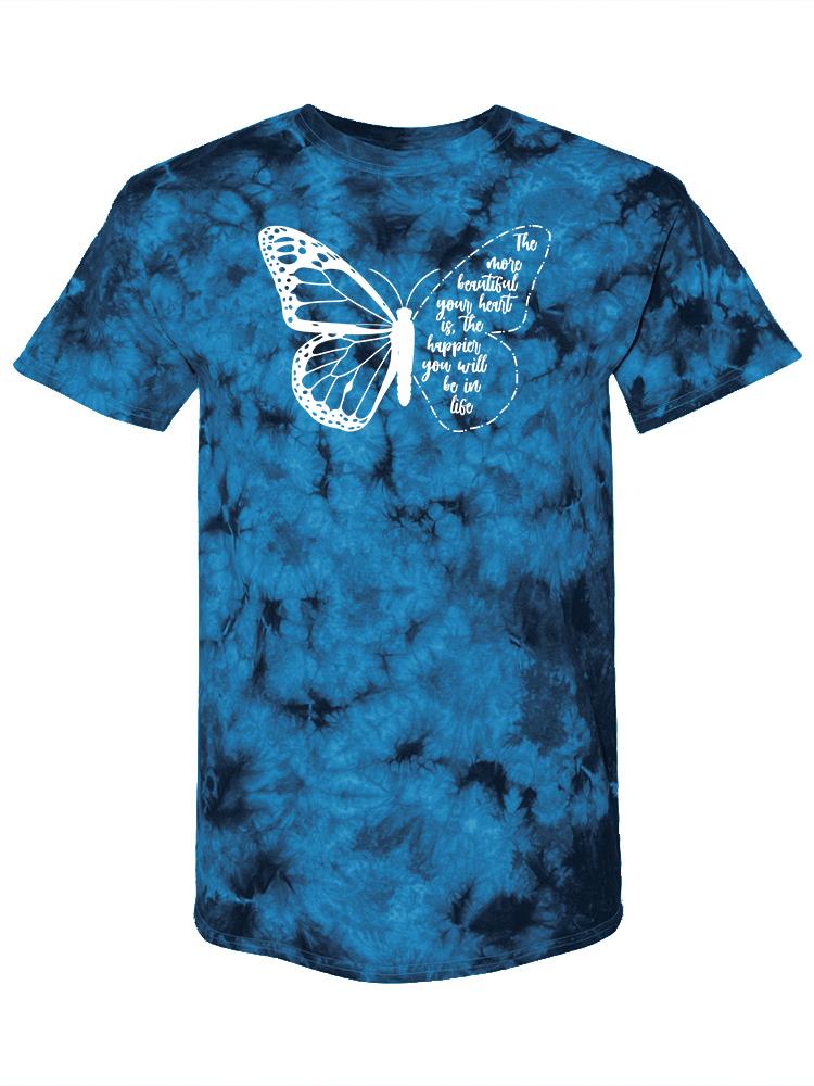 Happy Quote Butterfly Tie Dye Tee -SmartPrintsInk Designs